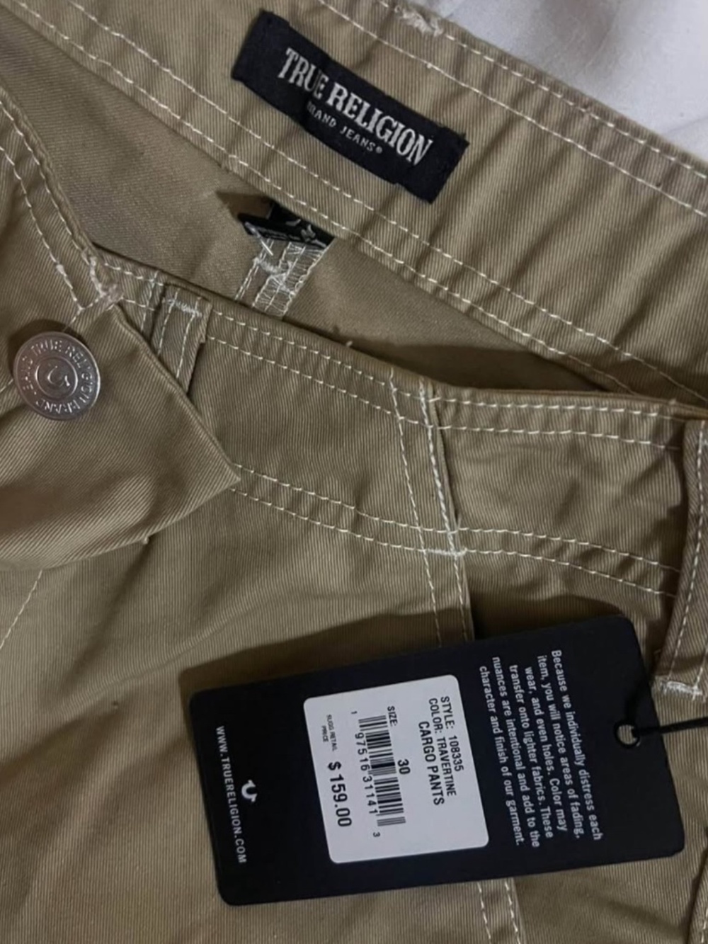 Tru religion size 30 khaki